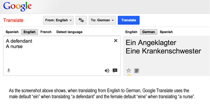 image of google translation page