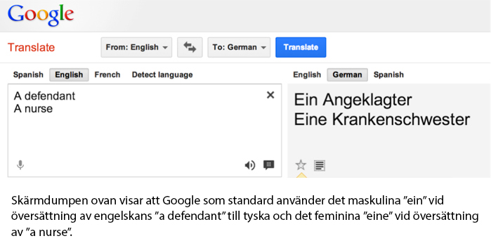 image of google translation page